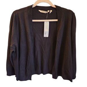 Soft Surroundings Sweater Black XL 1X Women's Natalia Cardi Open Cardigan NEW